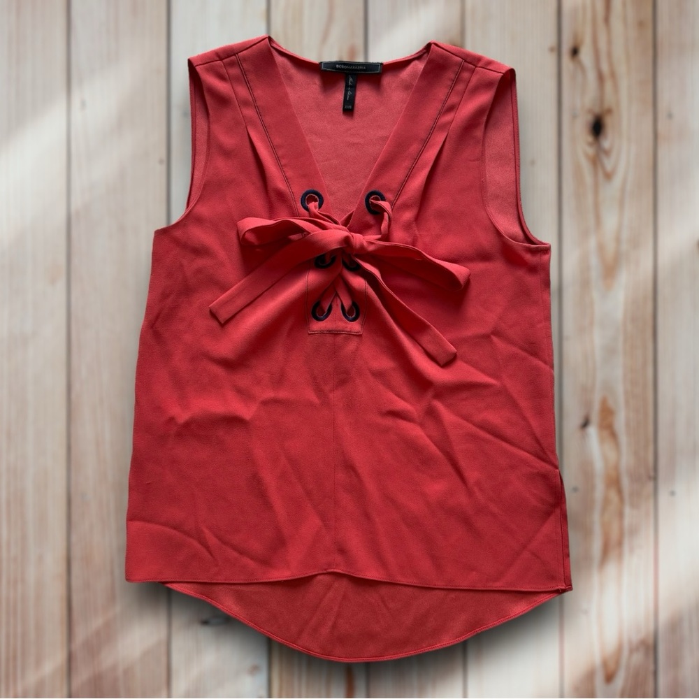 ✨ BCBGMAXAZRIA Pomegranate Marcia Sleeveless Blouse